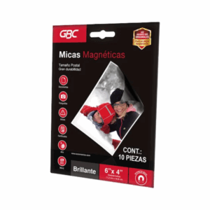 mica magnética GBC P6878, lámina plastificable con base imantada para adherir documentos a superficies metálicas.