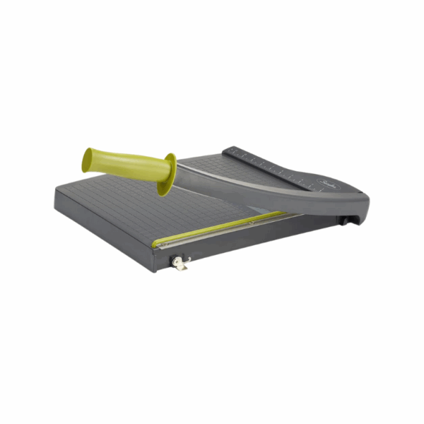 Guillotina ACCO MX9312 con base metálica, cuchilla de acero y capacidad para cortar hasta 12 hojas tamaño carta con precisión y seguridad.