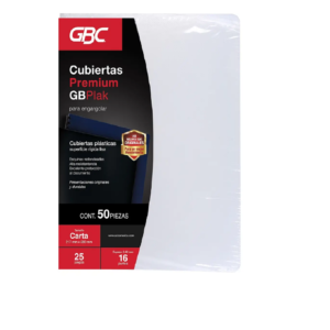Cubiertas GBCPlak "Transparente Lisa", Tamaño Carta, 50 Piezas