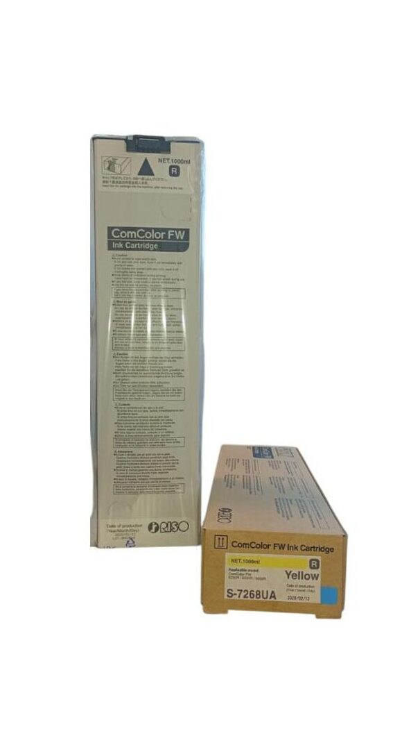 Cartucho tinta RISO ComColor FW Amarillo S-7268UA de 1 litro con embalaje neutral